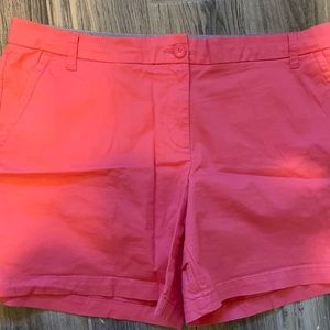 Ladies flat front plus size shorts
